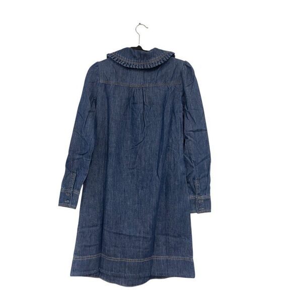 Boden Women Denim Dress Statement collar UK 10R US 6R Blue D0029 NWT - Picture 3 of 13